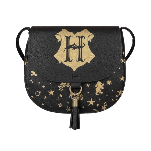 Crossbody Bag - Hogwarts Crest (Black & Gold)