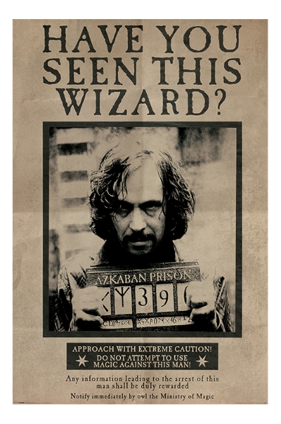 Harry Potter Poster Wanted Sirius Black The Shop That Must Not Be Named